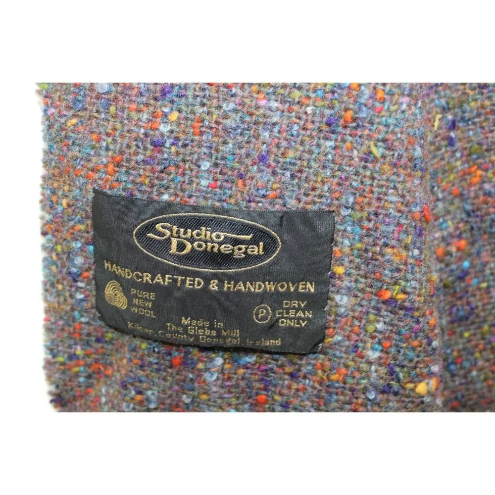 Vintage Studio Donegal Hand Woven Pure Wool Scarf Ireland Tweed 9